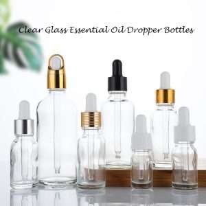 high flint clear glass essential oil dropper bottles 5ml to 100ml wholesale | bastelica